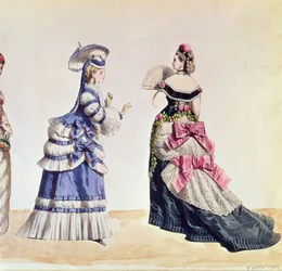Modedesigns für Frauen aus den 1860er Jahren